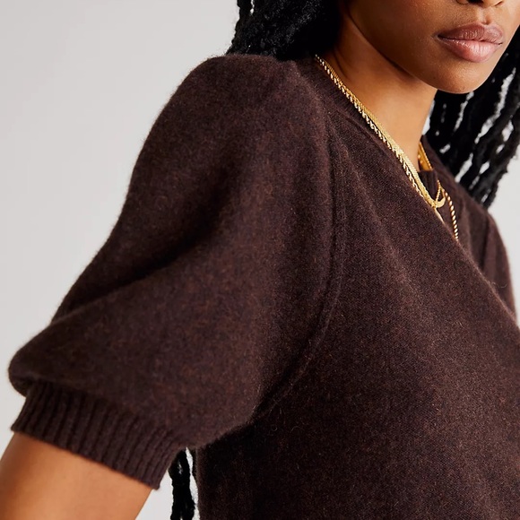 NWOT Free People Staycation Cashmere Pullover XS Coffee Grounds Z439 - Picture 3 of 3